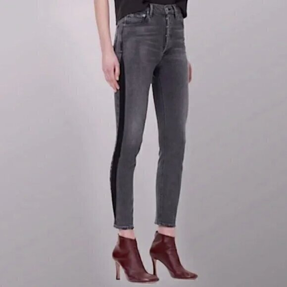 Agolde Denim - AGOLDE High Rise Crop Straight Fit Jean Washed Column Dark Gray in Sz 26